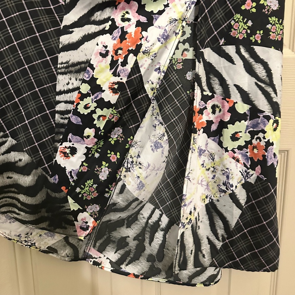 Asos Patchwork Midi Open Back Puff Sleeve Garden … - image 7